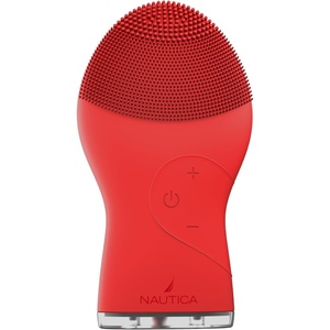 Nautica PC120 Facial Cleansing Brush Made with Ultra-Hygienic Soft Silicone, Waterproof, Rechargeable Vibrating Face Exfoliator Scrub Brush with Sonic Technology for Men & Women – Hy Purple(Dancing Red)