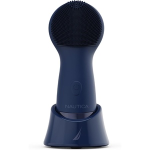 Nautica PC130 Sonic Facial Cleansing Brush Made with Ultra Hygienic Soft Silicone, Waterproof and Rechargeable Face Scrub Brush for Men & Women – (Milk)(Navy)