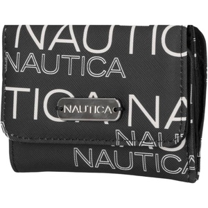 Nautica Rower’s End Small Wallet for Women, RFID Blocking Slim Credit Card Holder with Zipper Coin Pocket, Bifold Compact Wallet with ID Window in Indigo Bone(Wave Dreamer Black/Chalk)