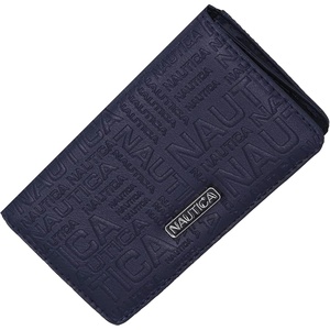 Nautica Seaside Slim Womens Wallet RFID Blocking Credit Card Holder, Coin Purse, Checkbook Organizer Clutch, Small Vegan Leather Wallet for Travel, Indigo(Indigo Logo)