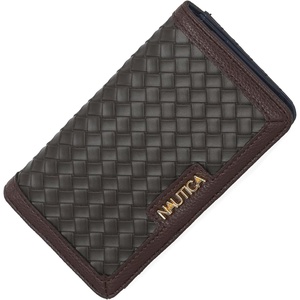 Nautica Seaside Slim Womens Wallet RFID Blocking Credit Card Holder, Coin Purse, Checkbook Organizer Clutch, Small Vegan Leather Wallet for Travel, Indigo(Espresso (Woven))