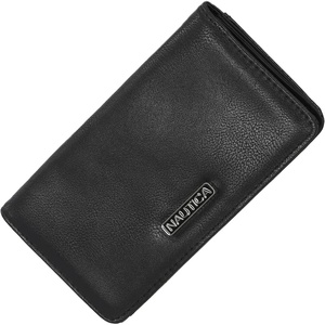 Nautica Seaside Slim Womens Wallet RFID Blocking Credit Card Holder, Coin Purse, Checkbook Organizer Clutch, Small Vegan Leather Wallet for Travel, Indigo(Black)