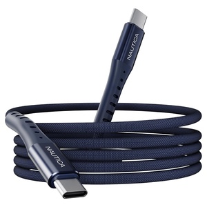 Nautica USB-C to USB-C Cable, 15W High-Speed Charging, Durable Braided Cable, Premium Quality, Universal Compatibility (Navy)