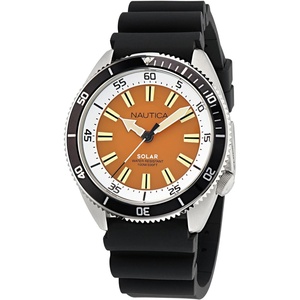 Nautica Vintage Men’s Watch(Black/Orange/Silver)
