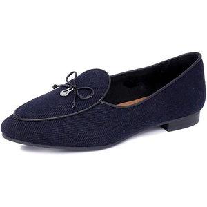 Nautica Woman Flat Loafers Luxury Designer Penny Shoes Slip On Ballet Comfortable Everyday Moccasins for Work Office Outdoor(Black Navy)