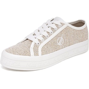 Nautica Women Fashion Sneaker Lace-Up Tennis Casual Shoes for Ladies(Light Sand)