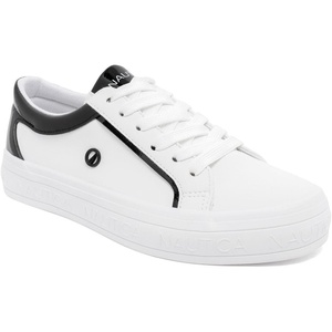 Nautica Women Fashion Sneaker Lace-Up Tennis Casual Shoes for Ladies(White Black-osmanthus)