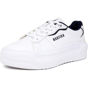 Nautica Women Fashion Sneaker Lace-Up Tennis Casual Shoes for Ladies(White Navy-hycrest)