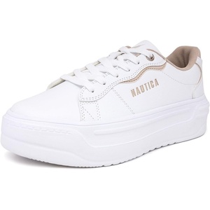 Nautica Women Fashion Sneaker Lace-Up Tennis Casual Shoes for Ladies(White Sand-hycrest)