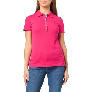 Nautica Women’s 5-Button Short Sleeve Breathable 100% Cotton Polo Shirt(Aster Pink)