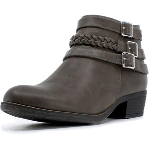 Nautica Women’s Ankle Boot with Side Zipper – Stylish Dress Boot for Women | Featuring a Low Heel, Chic Design, and Versatile Sizing | The Perfect Ankle Bootie for Dressy and Casual Occasions – Alara(Charcoal-strap)