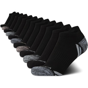Nautica Womens Ankle Socks – 12 Pack Breathable Mesh Cushioned Low Cut Socks for Women – Gym Athletic Womens Socks (4-10)(Black/Grey)