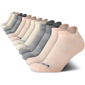 Nautica Womens Ankle Socks – 12 Pack Breathable Mesh Cushioned Low Cut Socks for Women – Gym Athletic Womens Socks (4-10)(Pink Assorted)