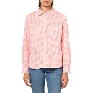 Nautica Women’s Button Front Long Sleeve Roll Tab Shirt(Bloom/ Bright White)
