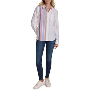 Nautica Women’s Button Front Long Sleeve Roll Tab Shirt(Confetti)