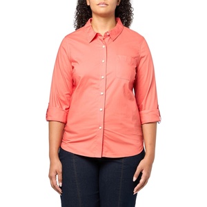 Nautica Women’s Button Front Long Sleeve Roll Tab Shirt(Coralie)