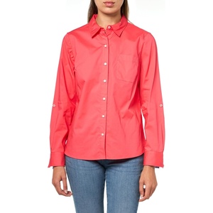 Nautica Women’s Button Front Long Sleeve Roll Tab Shirt(Paradise Pink)