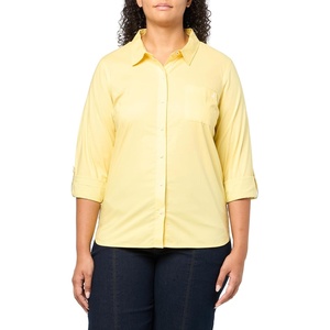 Nautica Women’s Button Front Long Sleeve Roll Tab Shirt(Sunshine)
