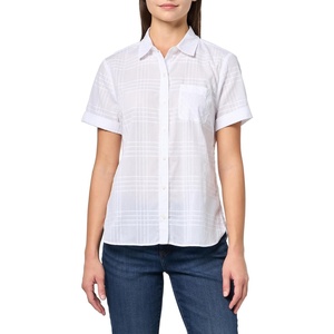 Nautica Women’s Button Front Short Sleeve Camp Shirt(Bright White)