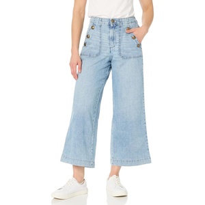 Nautica Women’s Button Pocket Wide Leg Sailor Jeans(Blue Voyage)