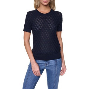 Nautica Women’s Crew Neck Solid Short Sleeve Sweater(Night Sky)