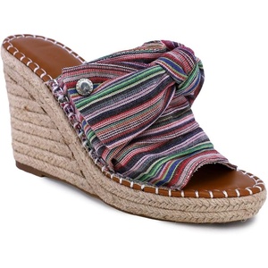 Nautica Women’s Espadrille Wedges for Women Platform Sandals – Slip-On Knot Bow Summer Shoes with Woven Rope Heel(Beach Multi)