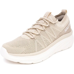 Nautica Women’s Fashion Sneaker Lace-Up Running Shoe Casual Max Cushioning Walking Tennis Sneaker(Khaki-themba)