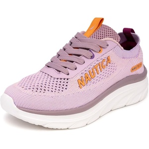Nautica Women’s Fashion Sneaker Lace-Up Running Shoe Casual Max Cushioning Walking Tennis Sneaker(Lilac Fun-venera)