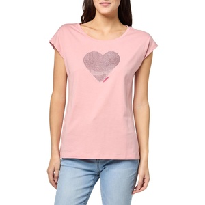 Nautica Women’s Hotfix Short Sleeve Heart Graphic Tee(Bridal Rose)