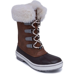 Nautica Women’s Lace-Up Winter Snow & Rain Boots – Water-Resistant Insulated Boots with Cozy Faux Fur Lining for Warmth and Comfort – Glenoak(Brown)