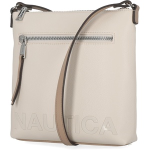 Nautica Womens Lakeside Signature North South Crossbody Bag(Outer Banks (Bone))
