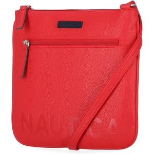 Nautica Womens Lakeside Signature North South Crossbody Bag(Red)