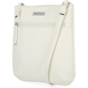 Nautica Womens Lakeside Signature North South Crossbody Bag(White)