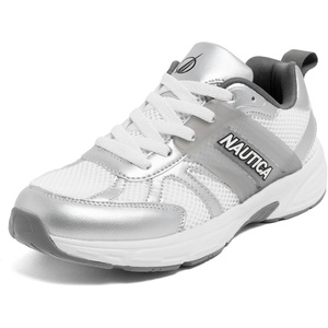 Nautica Women’s Lightweight Athletic Running Sneakers(Nagi-white Silver)