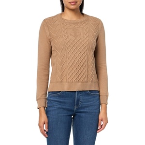 Nautica Women’s Long Sleeve Anchor Crewneck Sweater(Camel)