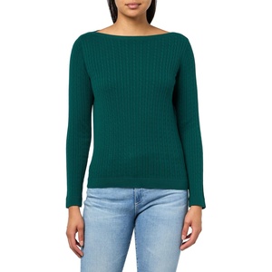 Nautica Women’s Long Sleeve Cable Boatneck Sweater(Forest)