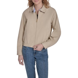 Nautica Women’s Long Sleeve Cotton Collared Zip Front Jacket(Irish Creme)