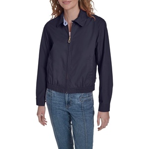 Nautica Women’s Long Sleeve Cotton Collared Zip Front Jacket(Night Sky)
