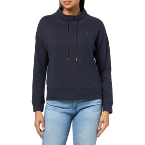 Nautica Women’s Long Sleeve Mock Neck Pullover Sweatshirt(Night Sky)