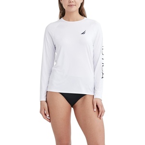 Nautica Women’s Long Sleeve Rashguard – Quick-Dry, UPF Protection, Swim Shirt, Pool, Beach, Hiking, Yoga, Volleyball(Cloudy)