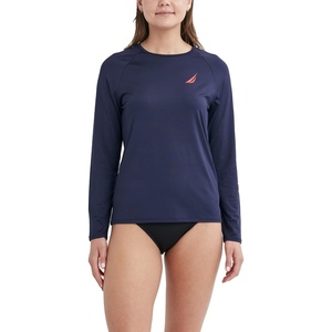Nautica Women’s Long Sleeve Rashguard – Quick-Dry, UPF Protection, Swim Shirt, Pool, Beach, Hiking, Yoga, Volleyball(Ocean Sea)