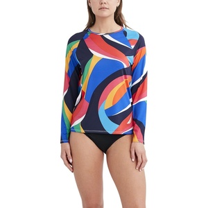 Nautica Women’s Long Sleeve Rashguard – Quick-Dry, UPF Protection, Swim Shirt, Pool, Beach, Hiking, Yoga, Volleyball(Print)