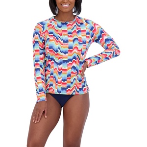 Nautica Women’s Long Sleeve Rashguard – Quick-Dry, UPF Protection, Swim Shirt, Pool, Beach, Hiking, Yoga, Volleyball(Rainbow)
