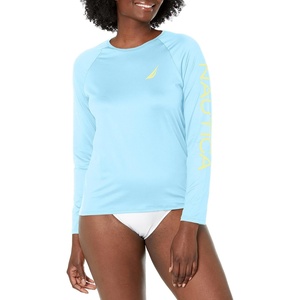 Nautica Women’s Long Sleeve Rashguard – Quick-Dry, UPF Protection, Swim Shirt, Pool, Beach, Hiking, Yoga, Volleyball(Teal)