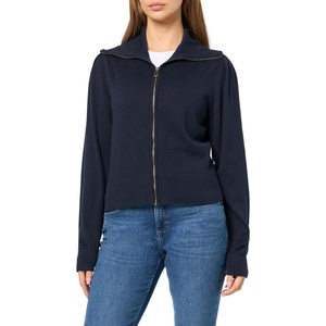 Nautica Women’s Long Sleeve Zip Front Cardigan Sweater Jacket(Night Sky)