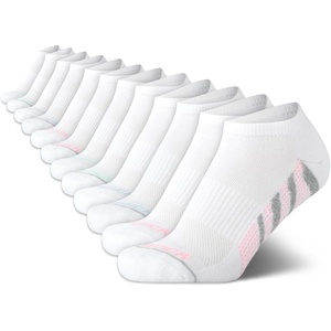 Nautica Womens Low Cut Socks – 12 Pack Moisture Wicking Cushioned Athletic No Show Socks for Women(Classic White)