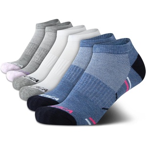 Nautica Womens Low Cut Socks – 6 Pack Breathable Mesh Cushioned Athletic Performance No Show Socks for Women(Blue/White/Grey)