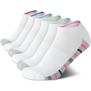 Nautica Womens Low Cut Socks – 6 Pack Breathable Mesh Cushioned Athletic Performance No Show Socks for Women(White/Grey Multi)