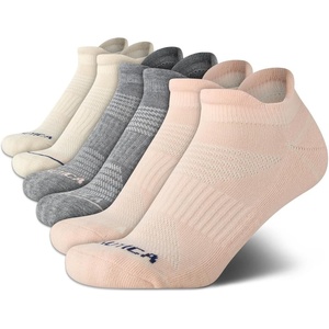 Nautica Womens Low Cut Socks – 6 Pack Soft Stretch Breathable Mesh Cushioned Athletic Performance No Show Socks for Women(Pink Assorted Tab)