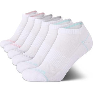 Nautica Womens Low Cut Socks – 6 Pack Soft Stretch Breathable Mesh Cushioned Athletic Performance No Show Socks for Women(White Logo)
